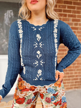 Load image into Gallery viewer, Feeling Floral Sweater | Blue