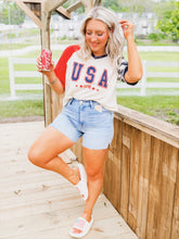 Load image into Gallery viewer, USA Raglan Tee