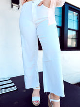 Load image into Gallery viewer, The Olivia White Wide Leg Crop Denim