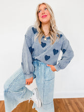 Load image into Gallery viewer, Heartbeat Denim Pullover