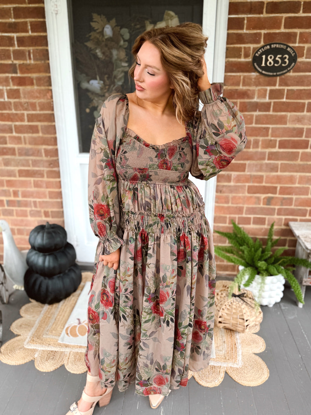 Heaven In The Leaves Dress | Sand