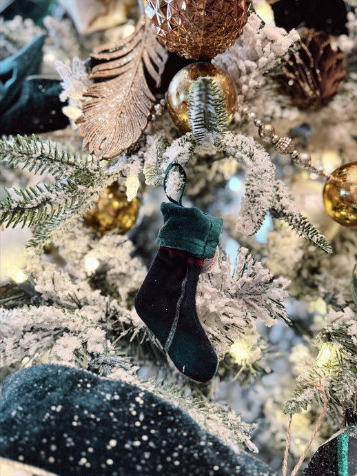 Green Tartan Mini Stocking 4”