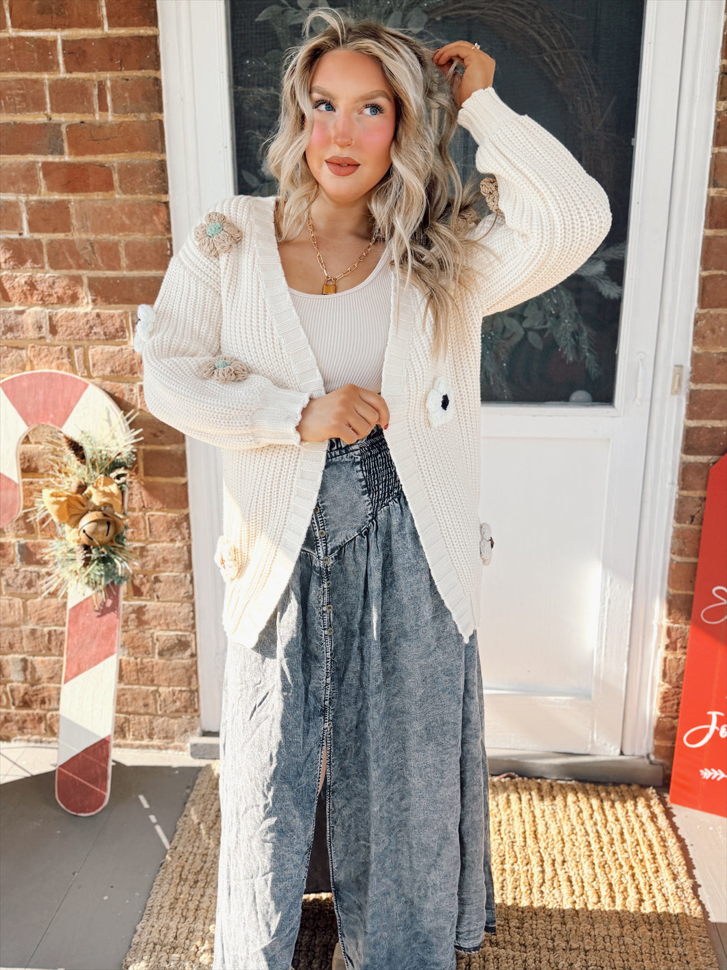 Flower Power Chunky Cardigan