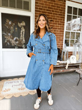 Load image into Gallery viewer, York Denim Trench Coat