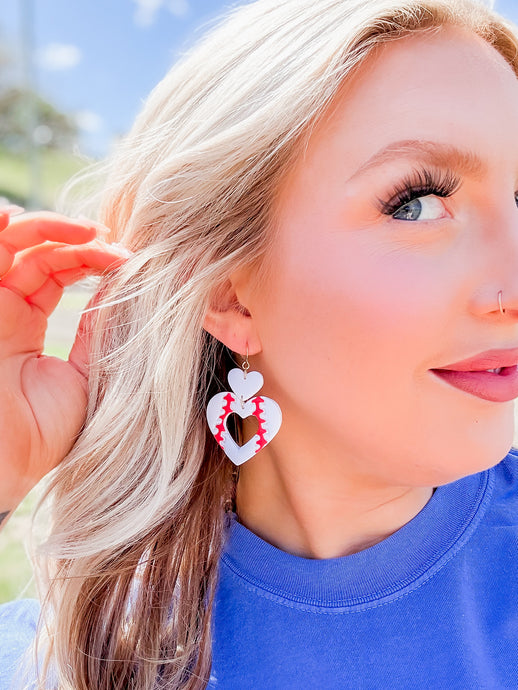 Baseball Love Clay Earring