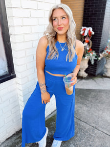 Spring Date Pants Set | Cobalt