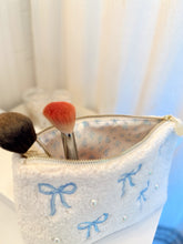 Load image into Gallery viewer, Blue Bow Teddy Cosmetic Pouch