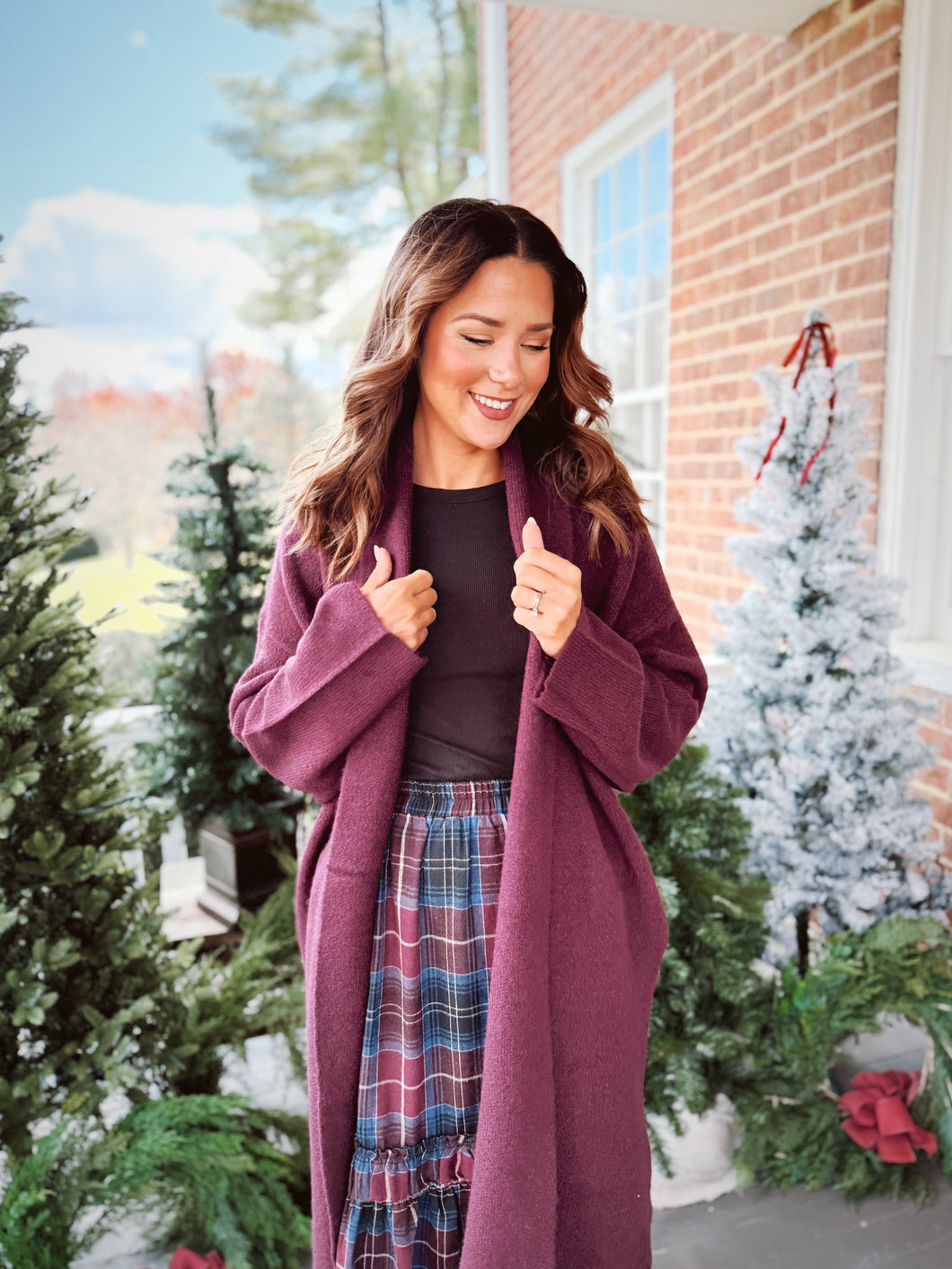 Keeping Up Cozy Cardigan | Dk Cherry