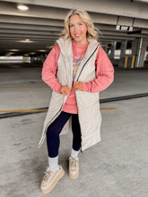 Load image into Gallery viewer, On The Go Longline Puffer Vest | Sand