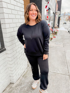 Rachel Modal Travel Set | Crewneck Style | Black