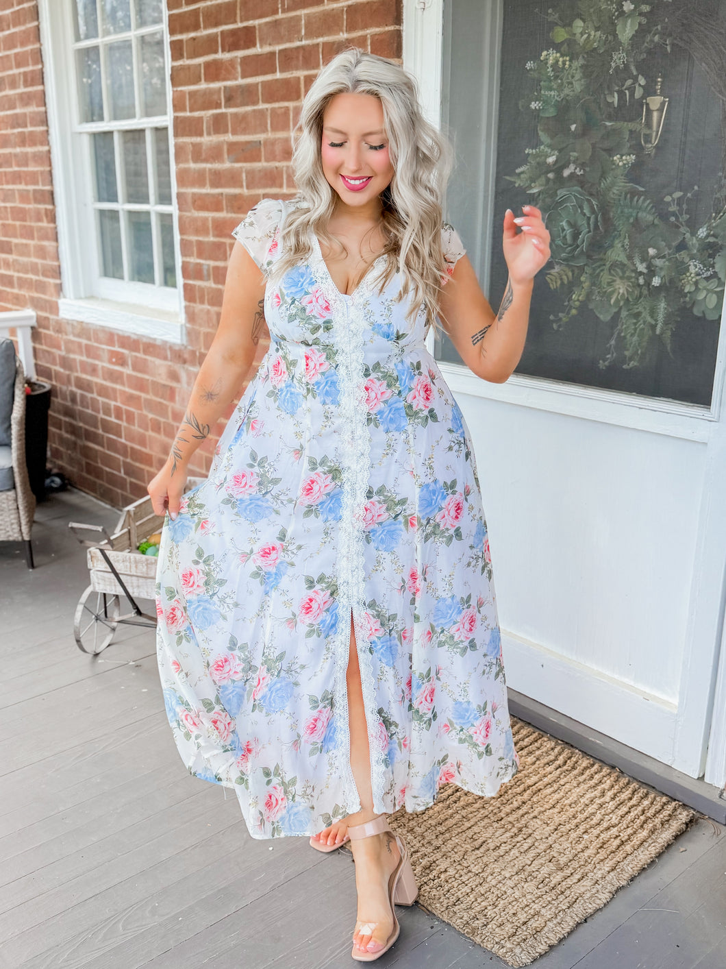 Fairy Garden Floral Maxi Dress