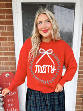 Load image into Gallery viewer, Merry Wreath Christmas Sweater | Red