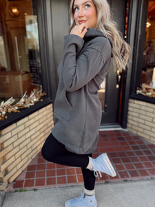 Miranda High Neck Hoodie - Charcoal