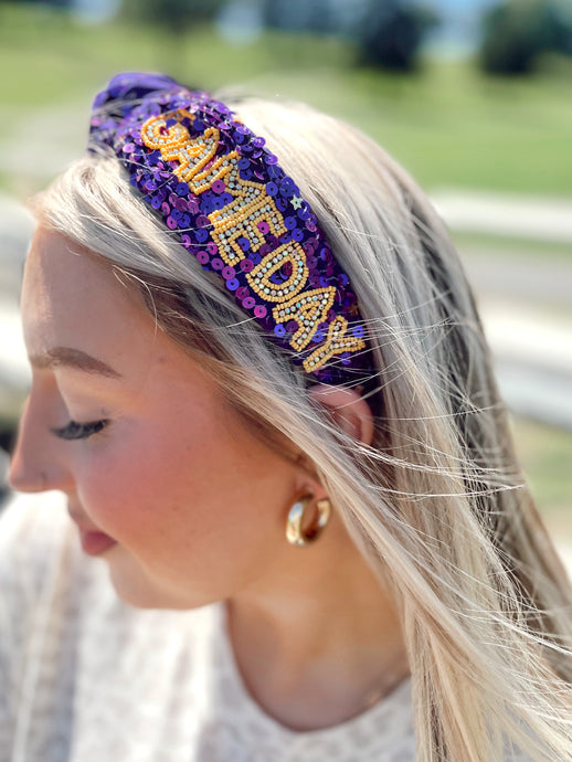 GameDay Sequin Headband - Duuuukes