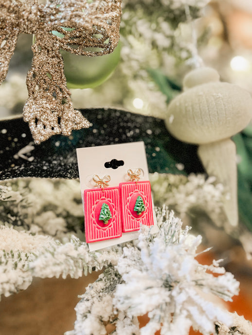 Clay Christmas Tree Earring | Stripes