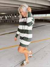 Load image into Gallery viewer, Snug &amp; Striped Sweater Dress | Green