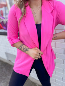 Back to Basics Blazer in Pink Cosmos