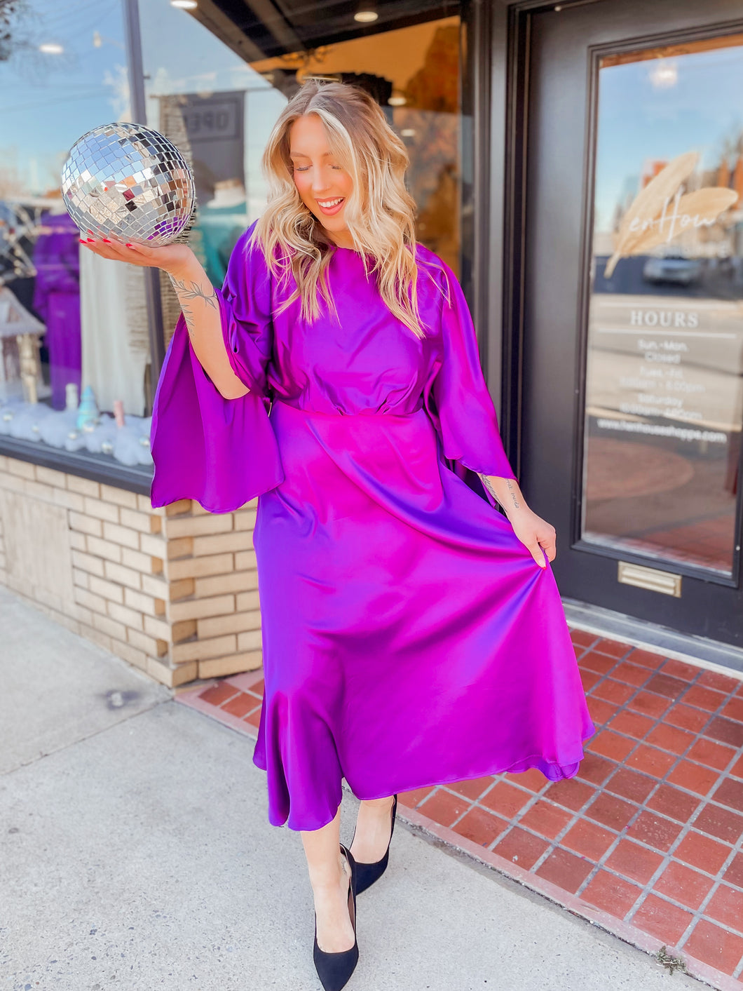 Holiday Date Midi Dress in Orchid Henhouse Shoppe Holiday Date Midi Dress in Orchid Henhouse Shoppe