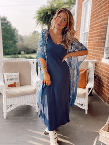 Stay On Your Mind Slip Maxi Dress - Navy