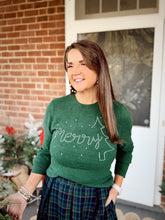 Load image into Gallery viewer, Merry &amp; Bright Bedazzled Sweater
