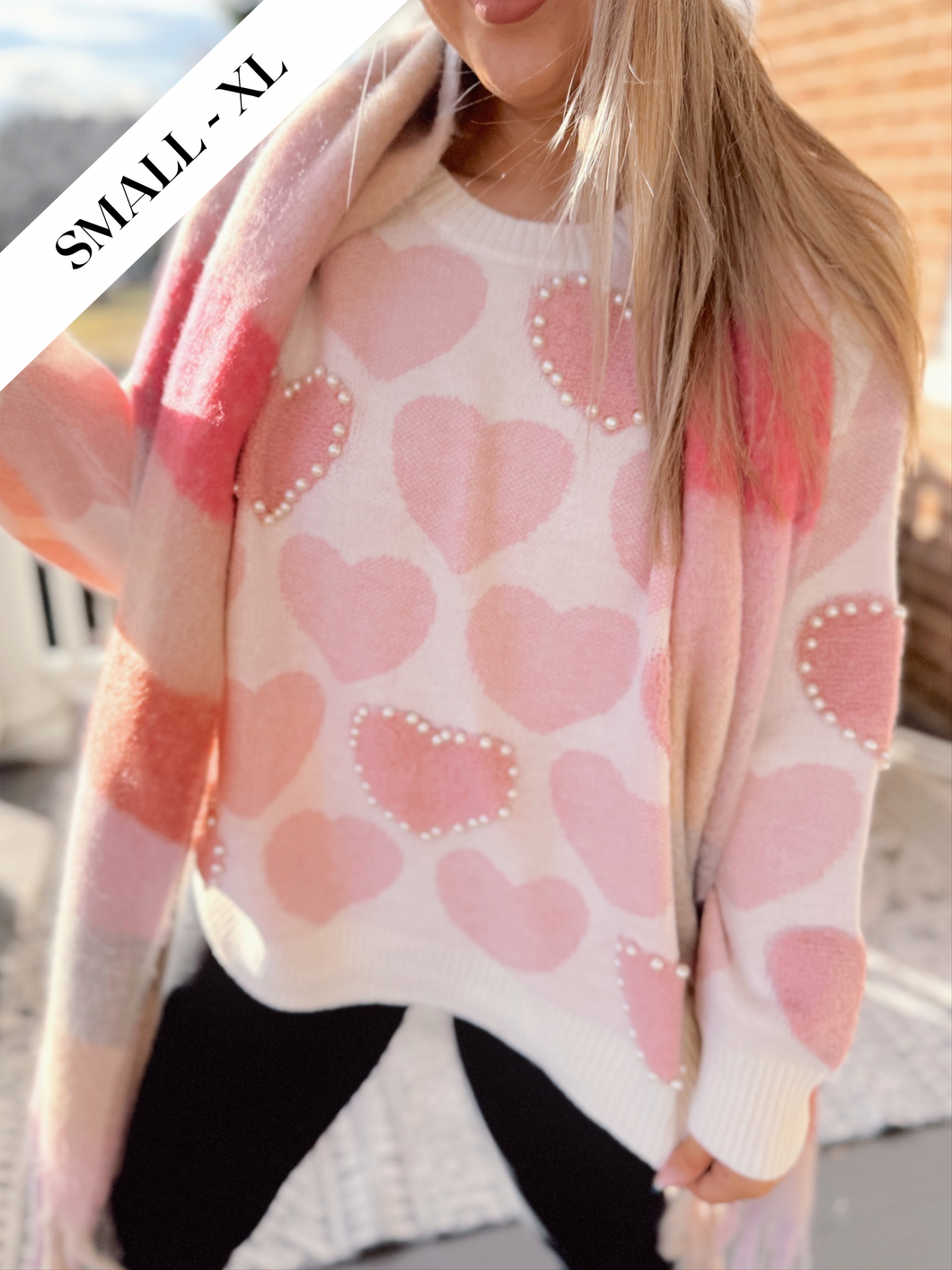 Heart On My Sleeve Pearl Sweater