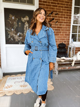 Load image into Gallery viewer, York Denim Trench Coat