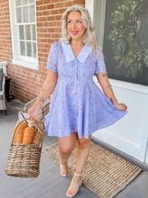 Load image into Gallery viewer, Peter Pan Collar Floral Dress | Iris