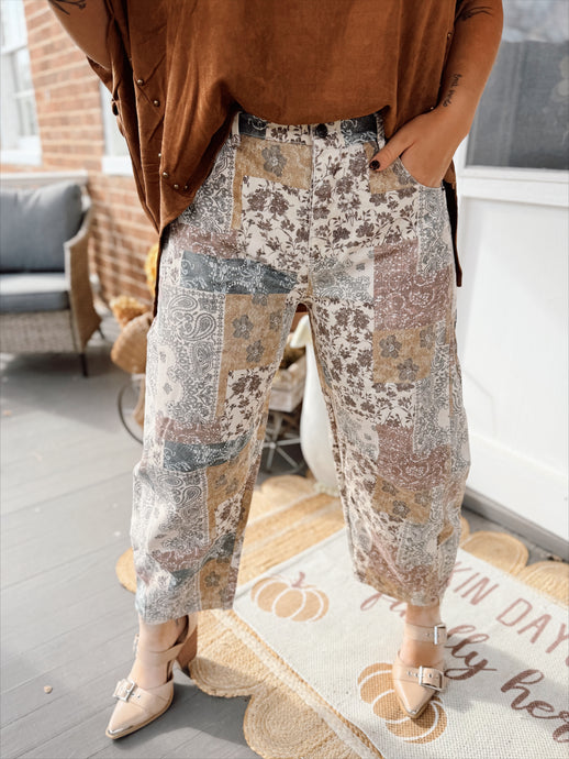 Stand Out Paisley Barrel Jeans