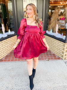 Martha May Mini Dress - Burgundy