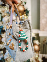 Load image into Gallery viewer, Christmas Tree Crochet Bag Charm