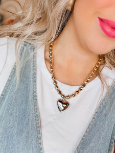 Bebe Heart Charm Necklace