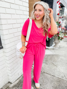 Jill Set | Dolman Sleeve | Fuschia