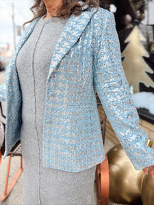 Dallas Denim Sequin Blazer