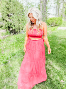 Sunkissed Skirt Set | Coral Red