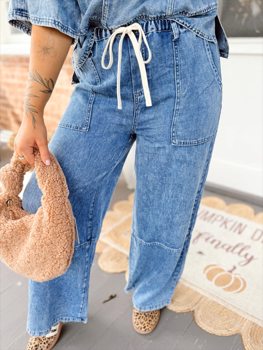 Softest Touch Wide Leg Denim Pants