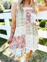Load image into Gallery viewer, Good Old Days Patchwork Overall Dress | Orange