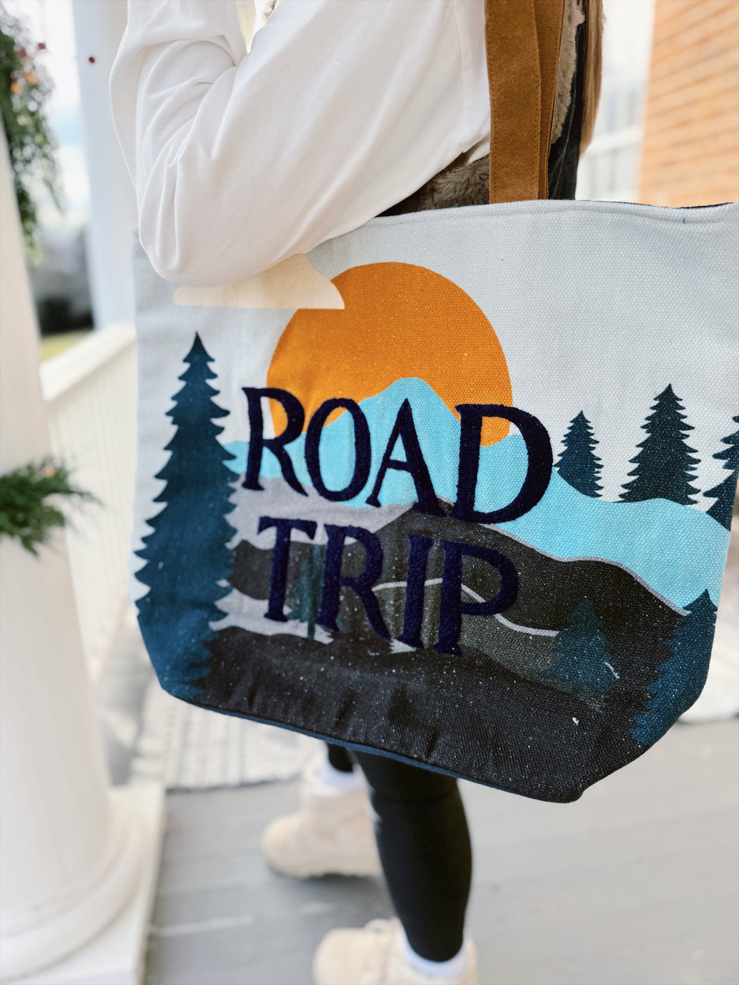 Road Trip Embroidered Tote