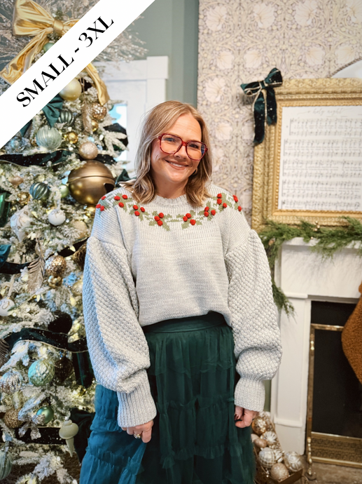 Holly Wreath Knit Sweater