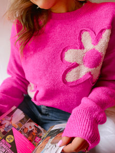 Daisy Dreams Fuchsia Sweater