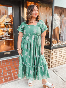 Curvy - Seeing Green Embroidered Dress