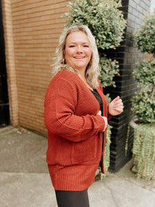 Cozy Cutie Cardigan - Rust