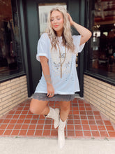 Load image into Gallery viewer, She’s on world tour oversized graphic tee in white