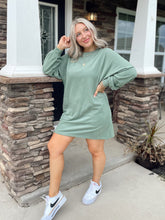 Load image into Gallery viewer, LA Girl Sweatshirt Dress - Green