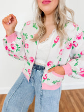 Load image into Gallery viewer, Watercolor Rose Cardigan | Pink
