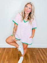 Load image into Gallery viewer, Kayla Striped Romper | Pink