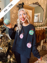 Load image into Gallery viewer, Curvy | Hang the Ornaments Embroidered Sweatshirt
