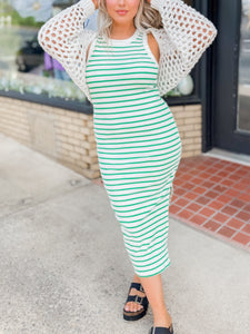 Striped Sensation Dress | Green