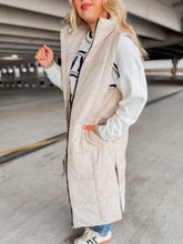 Load image into Gallery viewer, On The Go Longline Puffer Vest | Sand