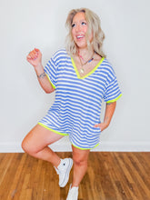 Load image into Gallery viewer, Kayla Striped Romper | Blue