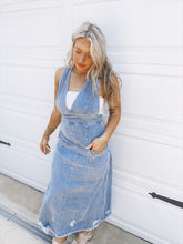 Load image into Gallery viewer, Laid Back Denim Jumper Dress